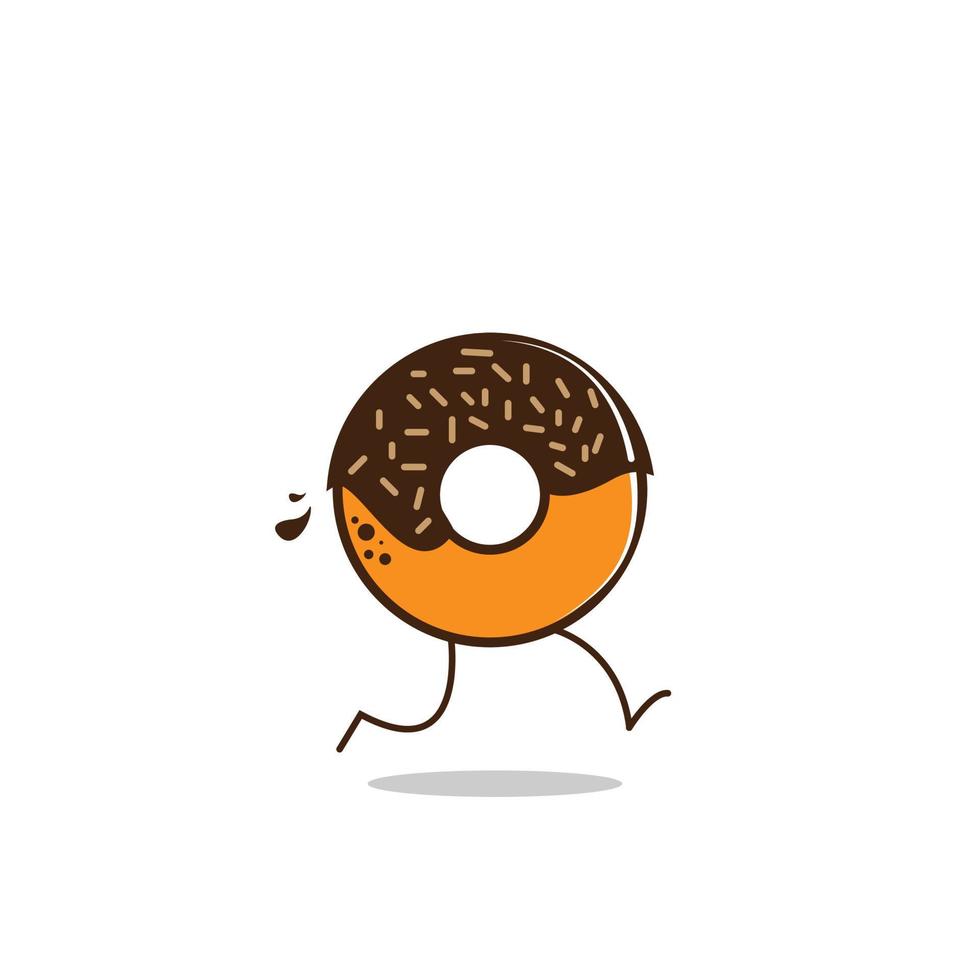 running donut logo design, donut icon suitable for walking donut symbol and logo vector