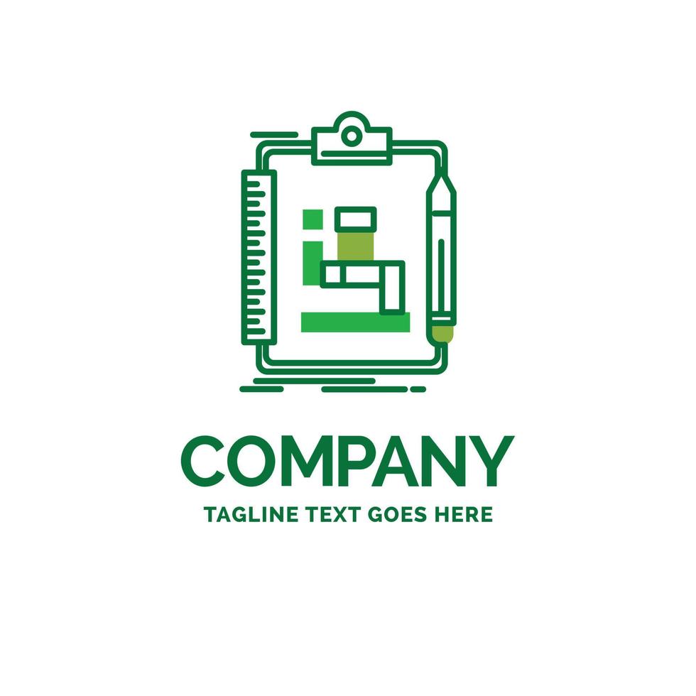 Algorithm. process. scheme. work. workflow Flat Business Logo template. Creative Green Brand Name Design. vector