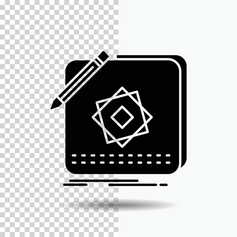 Design. App. Logo. Application. Design Glyph Icon on Transparent Background. Black Icon vector