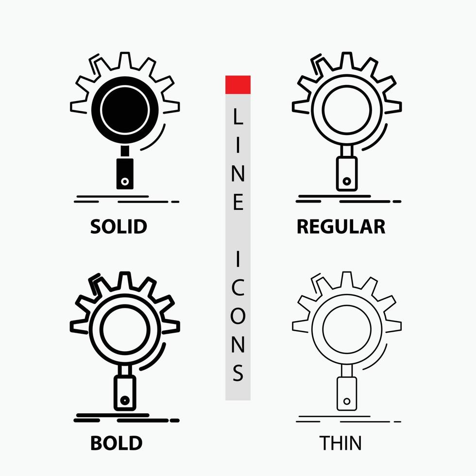 seo. search. optimization. process. setting Icon in Thin. Regular. Bold Line and Glyph Style. Vector illustration