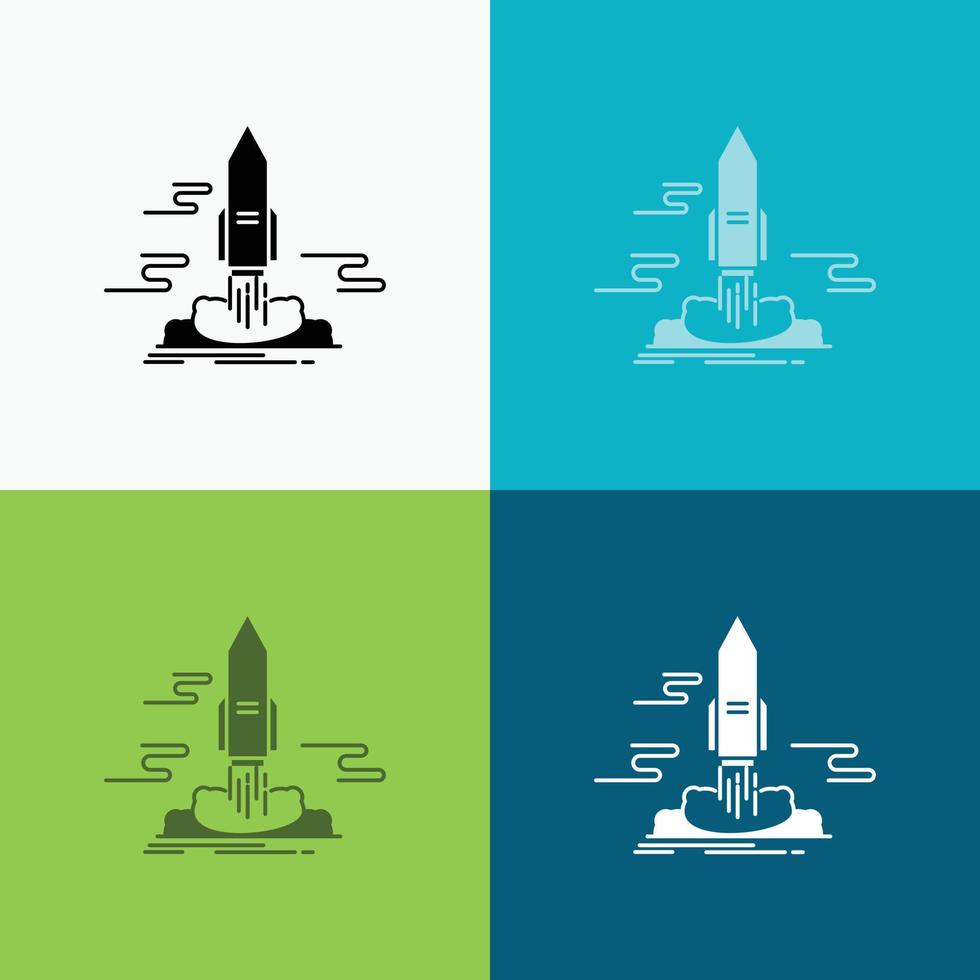 launch. Publish. App. shuttle. space Icon Over Various Background. glyph style design. designed for web and app. Eps 10 vector illustration