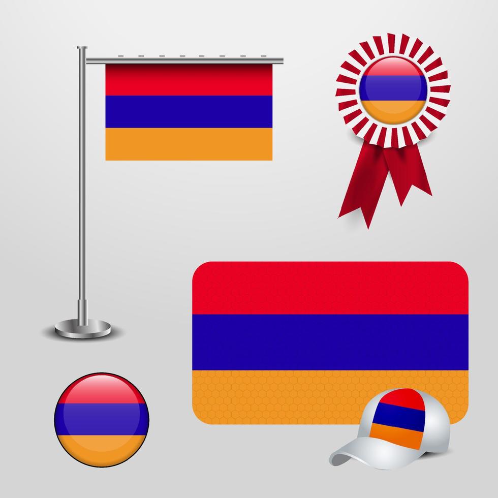 Armenia Flag Set vector