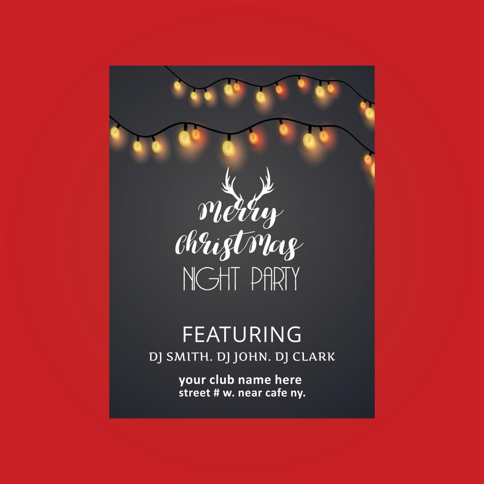 Merry Christmas card with creative design and red background vector