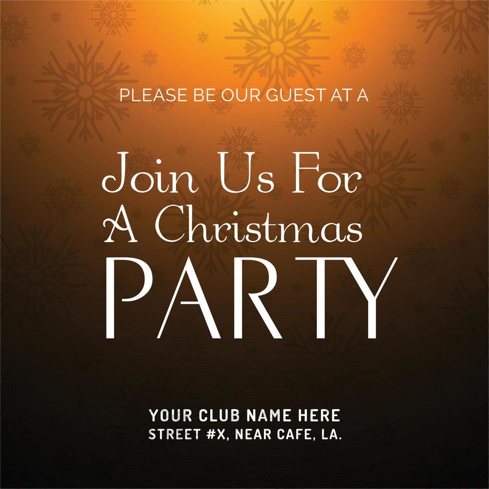 Merry Christmas Party Invitation Background vector