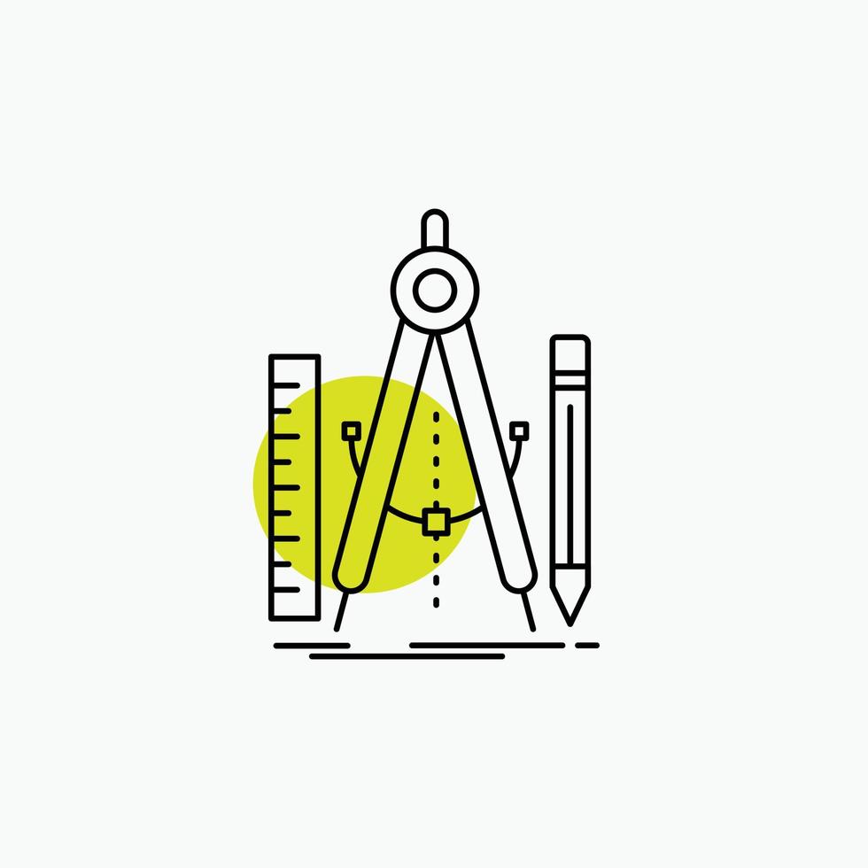 Build. design. geometry. math. tool Line Icon vector