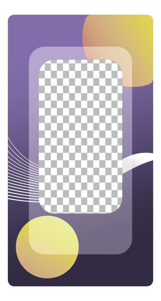 Gradient Colors and Shapes. Vector Social Media Post Template Vertical Size. Can Insert Photo Objects Into Illustration