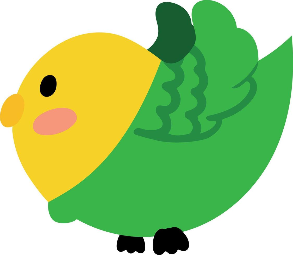 Cute wavy parrot flying. Concept of designing websites for posters brochures menu. Vector illustration. Image of parrot isolated on white background. Flat