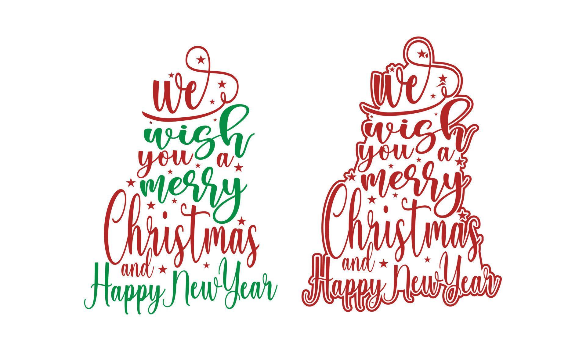 We Wish You a Merry Christmas and Happy New Year Design. 13042038