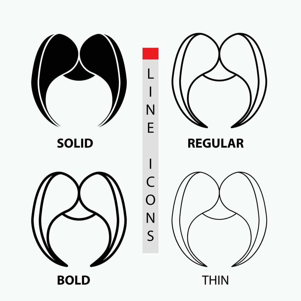 moustache. Hipster. movember. male. men Icon in Thin. Regular. Bold Line and Glyph Style. Vector illustration