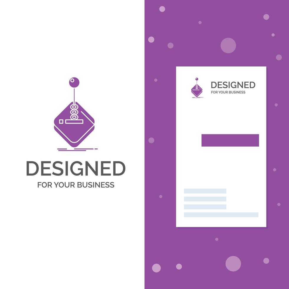 Business Logo for arcade. game. gaming. joystick. stick. Vertical Purple Business .Visiting Card template. Creative background vector illustration