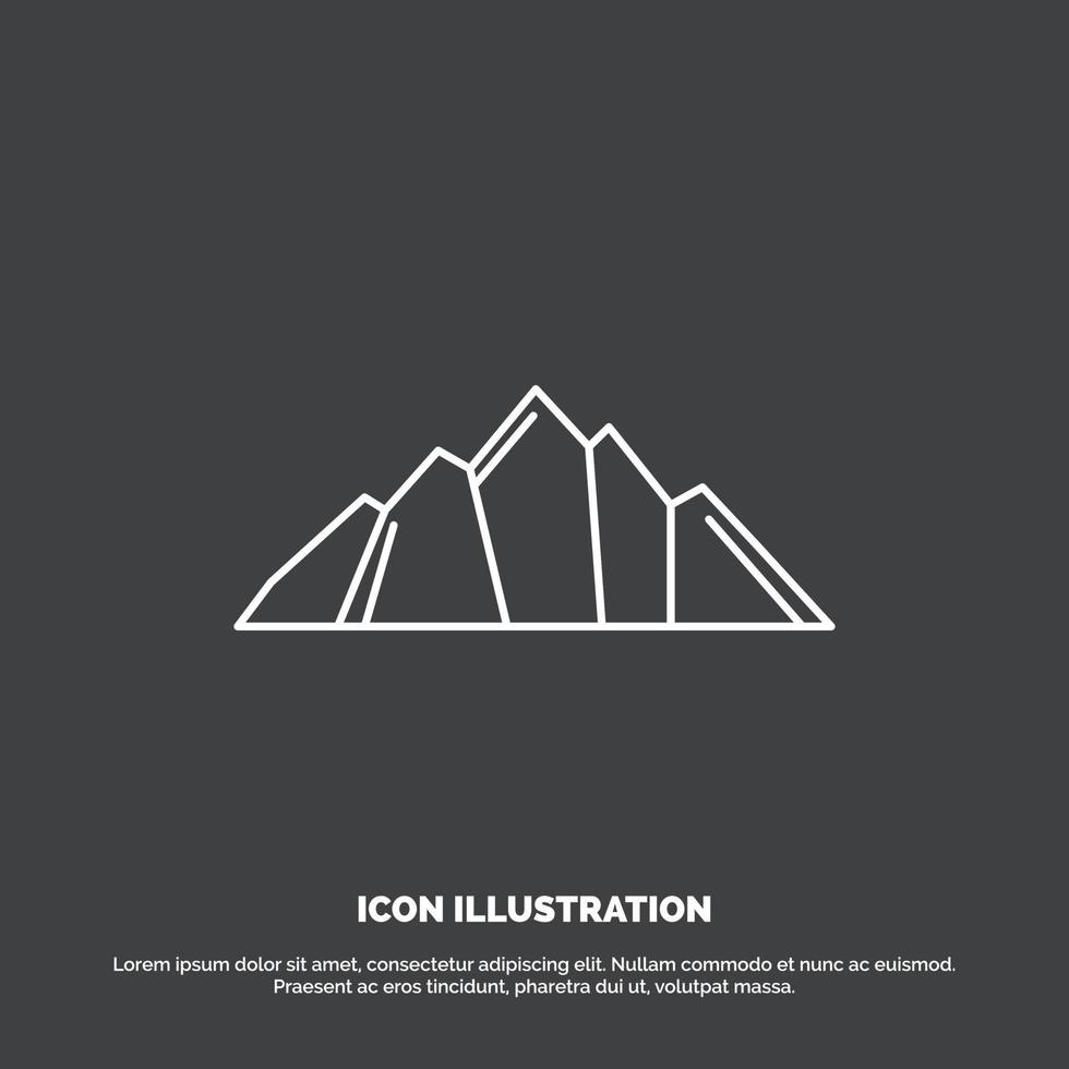 hill. landscape. nature. mountain. scene Icon. Line vector symbol for UI and UX. website or mobile application