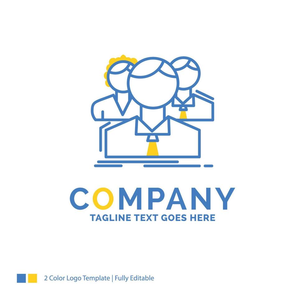 group. multiplayer. people. team. online Blue Yellow Business Logo template. Creative Design Template Place for Tagline. vector