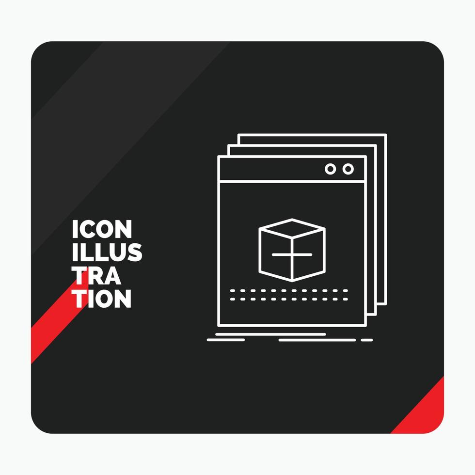 Red and Black Creative presentation Background for software. App. application. file. program Line Icon vector