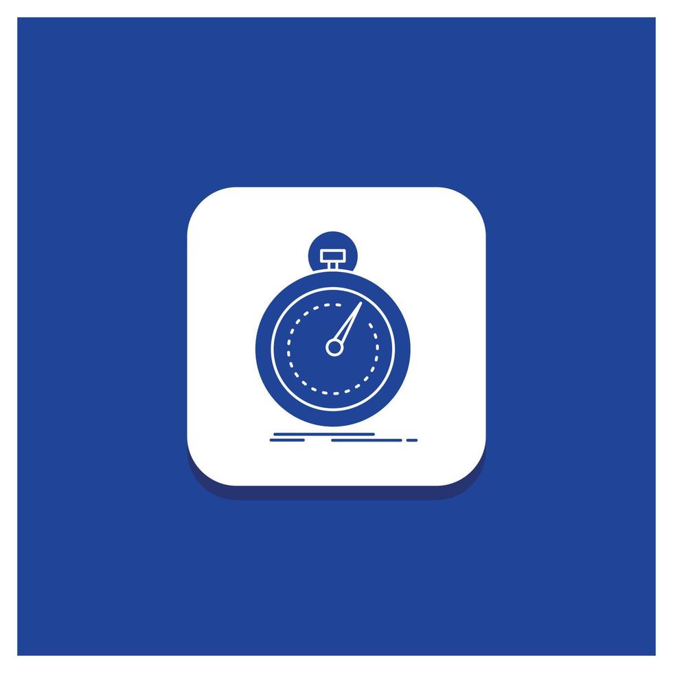 Blue Round Button for Done. fast. optimization. speed. sport Glyph icon vector