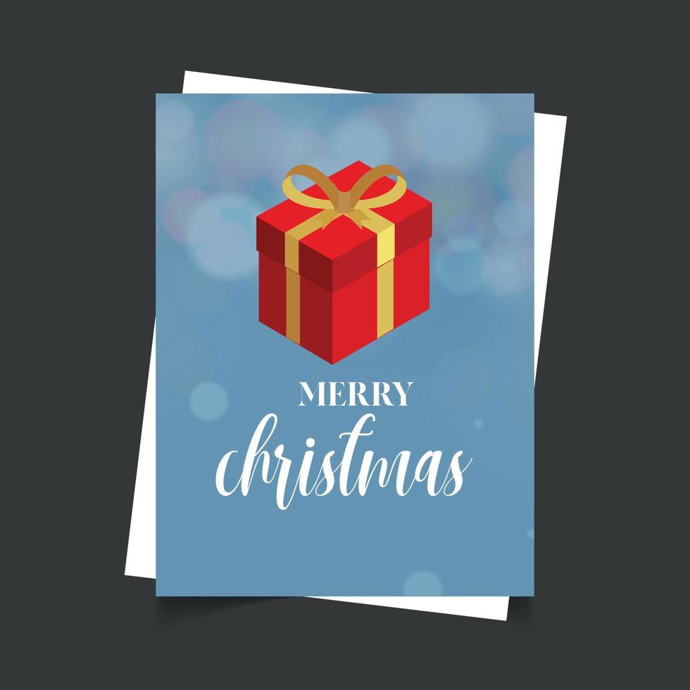 Merry Christmas Gift box Blue background vector