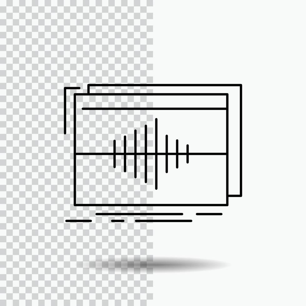 Audio. frequency. hertz. sequence. wave Line Icon on Transparent Background. Black Icon Vector Illustration