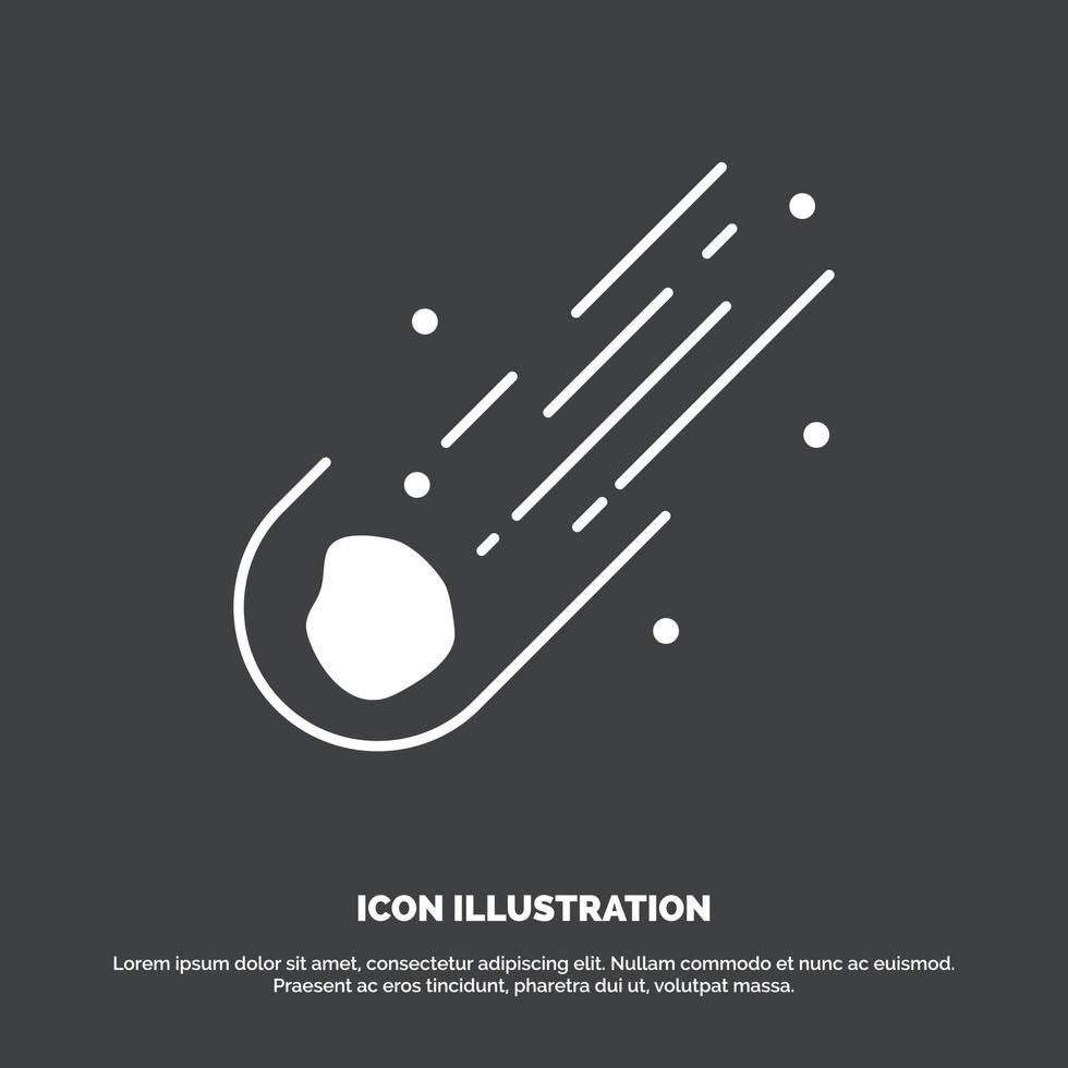 Asteroid. astronomy. meteor. space. comet Icon. glyph vector symbol for UI and UX. website or mobile application