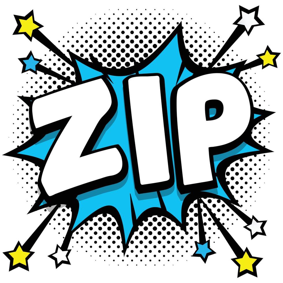 zip Pop art comic speech bubbles book sound effects 13042220 Vector Art