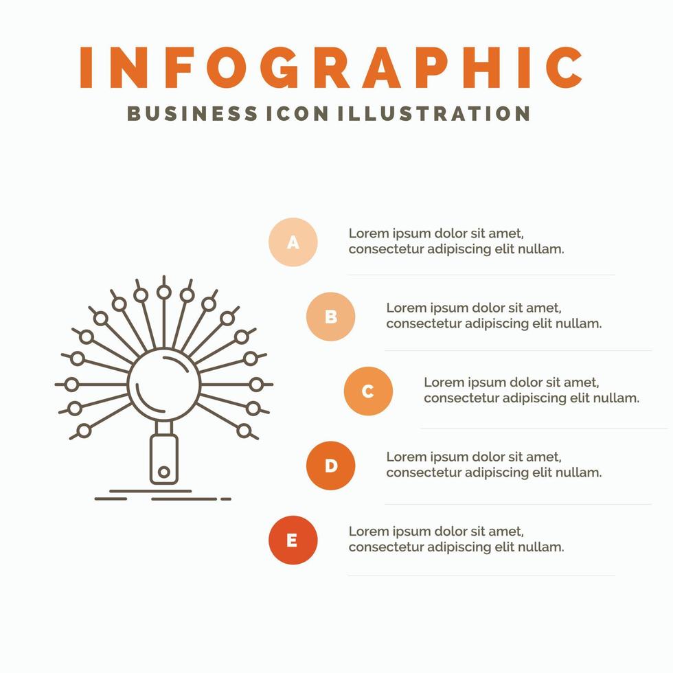 Data. information. informational. network. retrieval Infographics Template for Website and Presentation. Line Gray icon with Orange infographic style vector illustration
