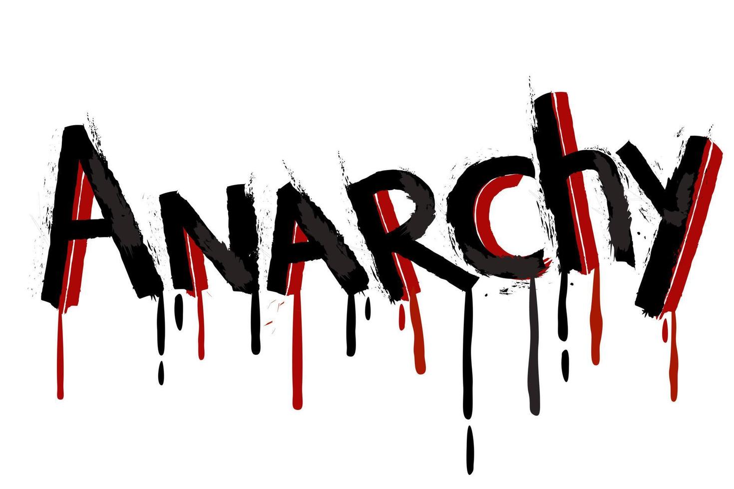 Anarchy. Vector lettering. Black and red colors.