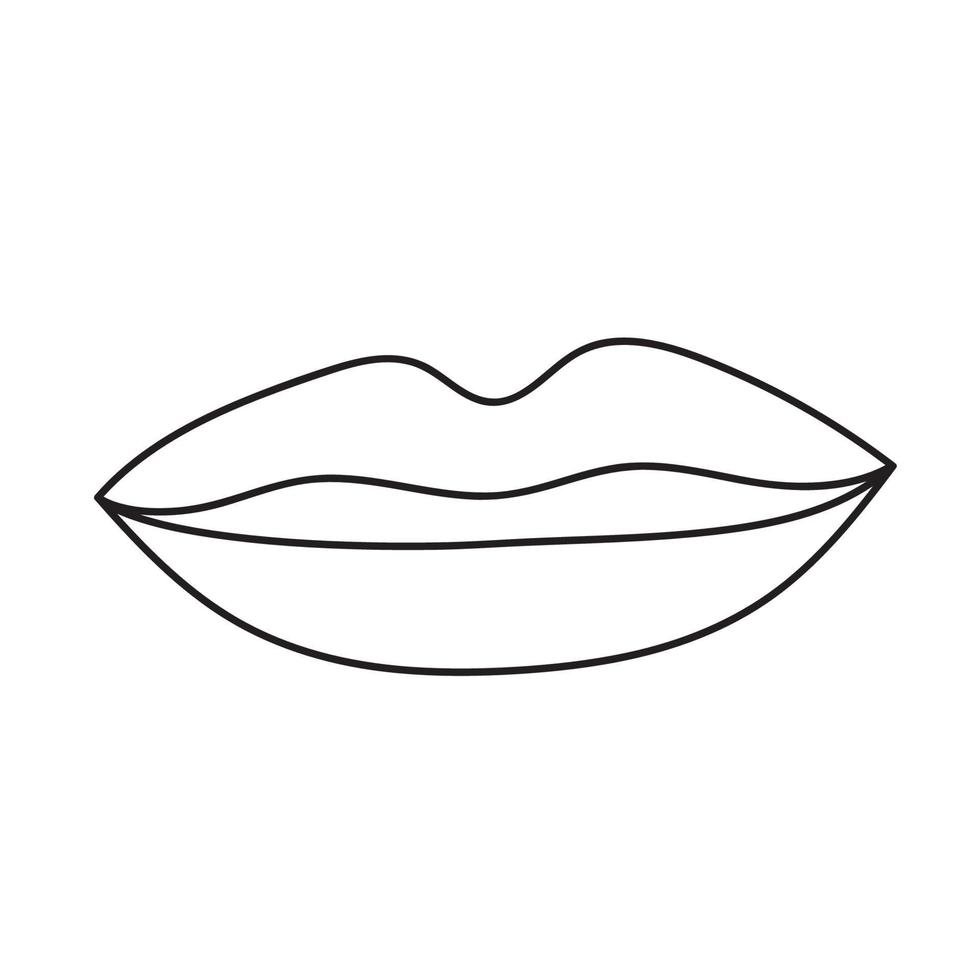 ilustración de labios dibujados a mano vector