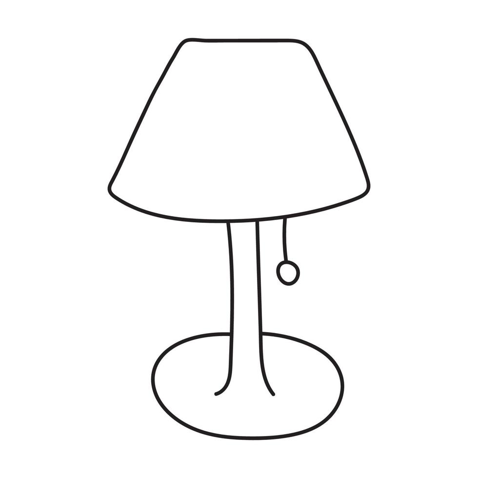 Hand drawn vector illustration table lamp.