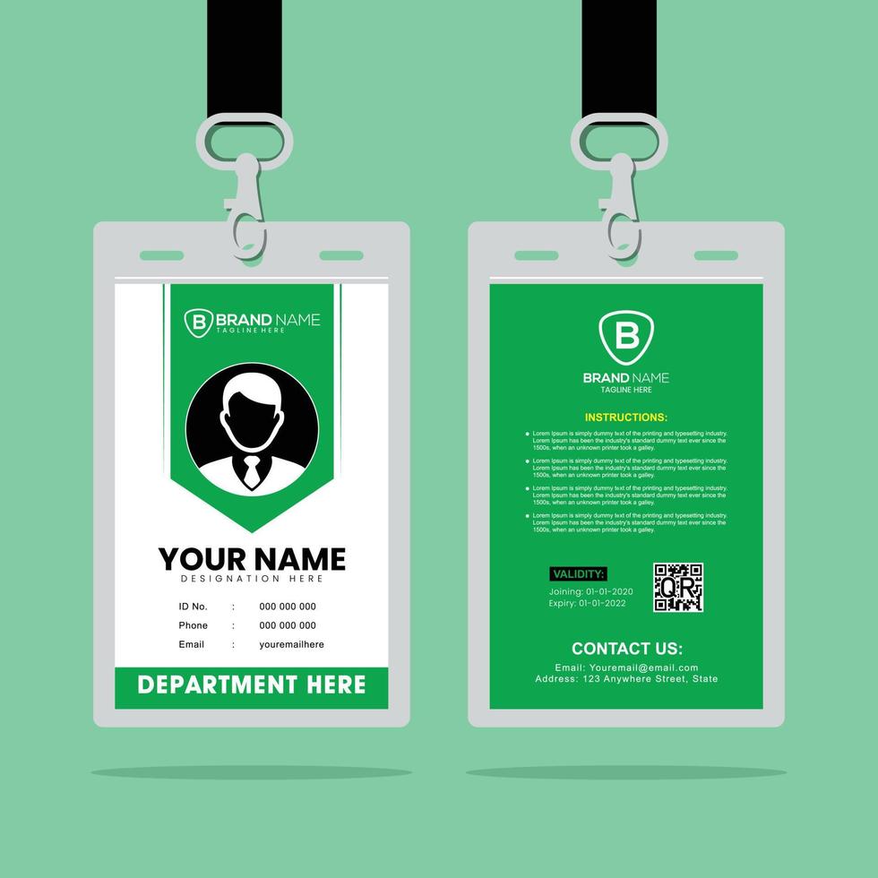 Clean and Simple ID Card Design Template vector