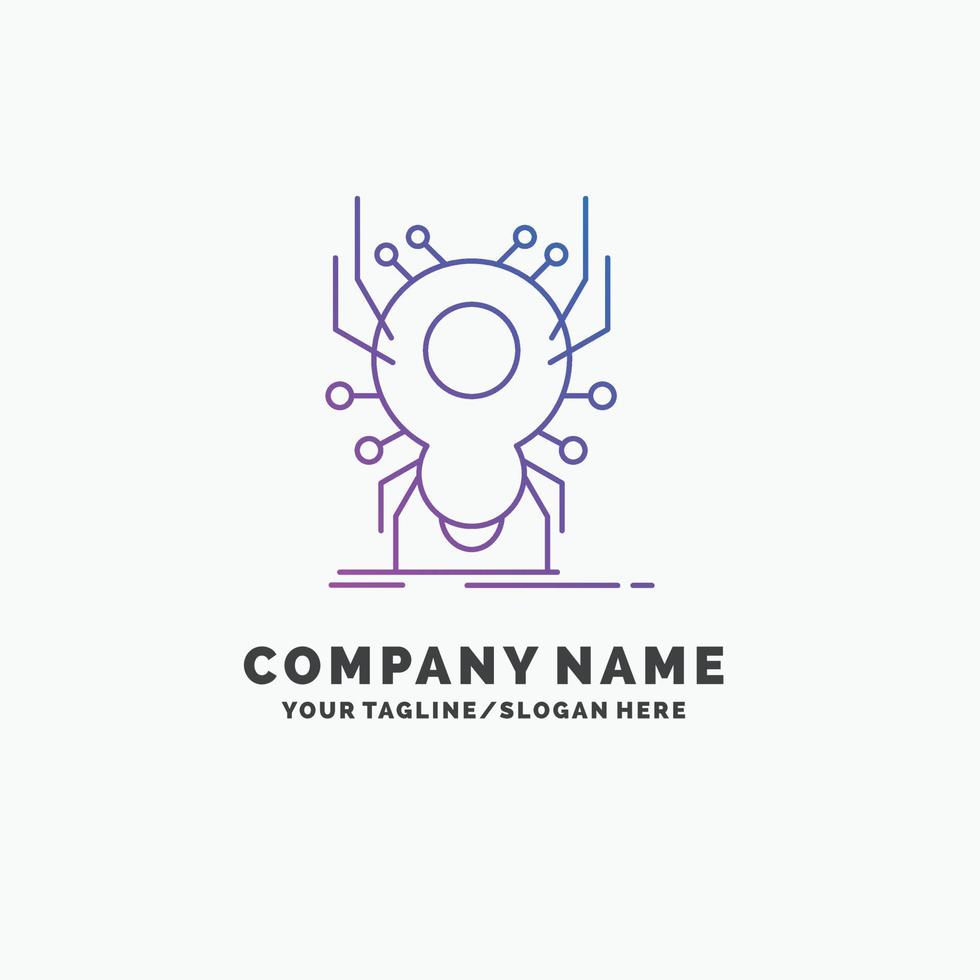 Bug. insect. spider. virus. App Purple Business Logo Template. Place for Tagline vector