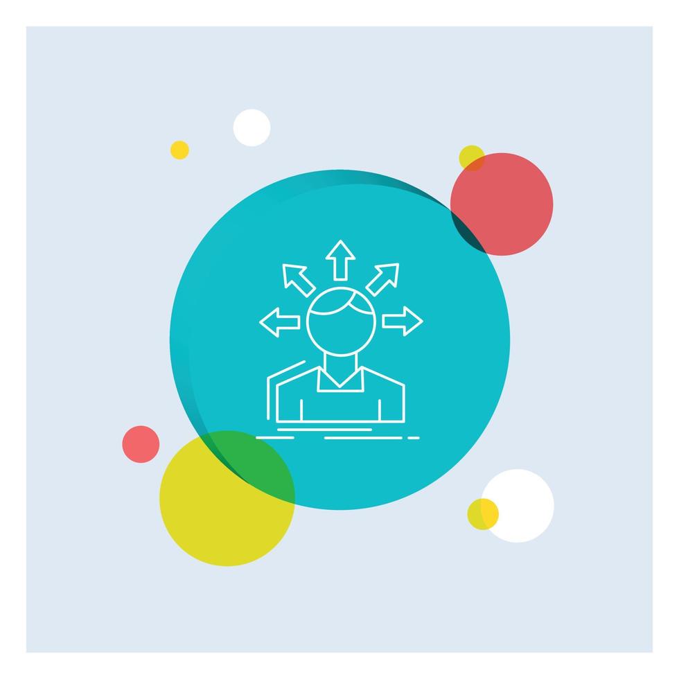 conversion difference. diversity. options. structure. user transition White Line Icon colorful Circle Background vector