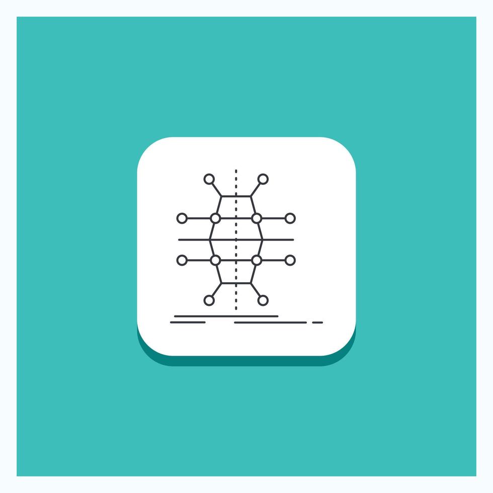 Round Button for Distribution. grid. infrastructure. network. smart Line icon Turquoise Background vector