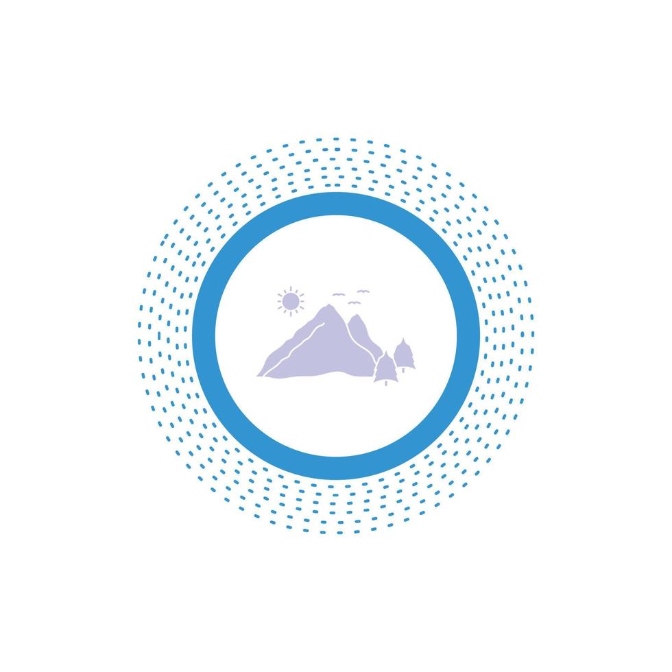 mountain. landscape. hill. nature. scene Glyph Icon. Vector isolated illustration