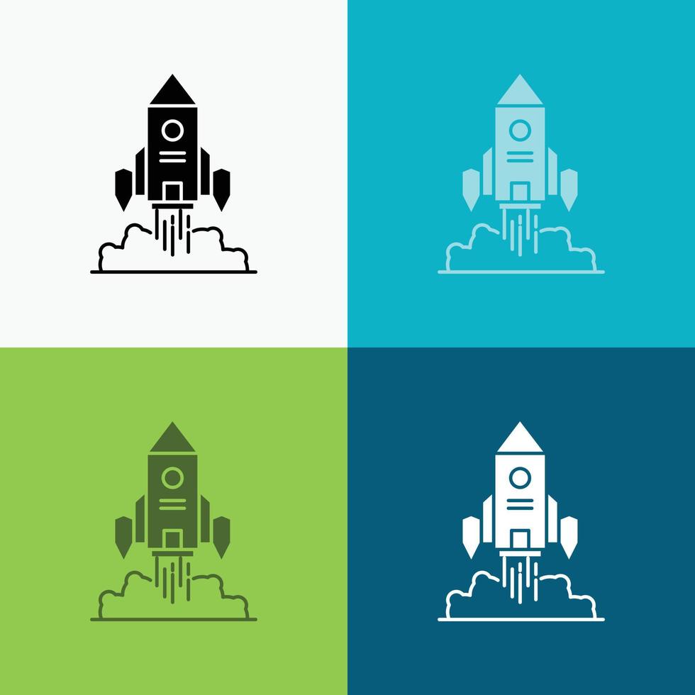 Rocket. spaceship. startup. launch. Game Icon Over Various Background. glyph style design. designed for web and app. Eps 10 vector illustration