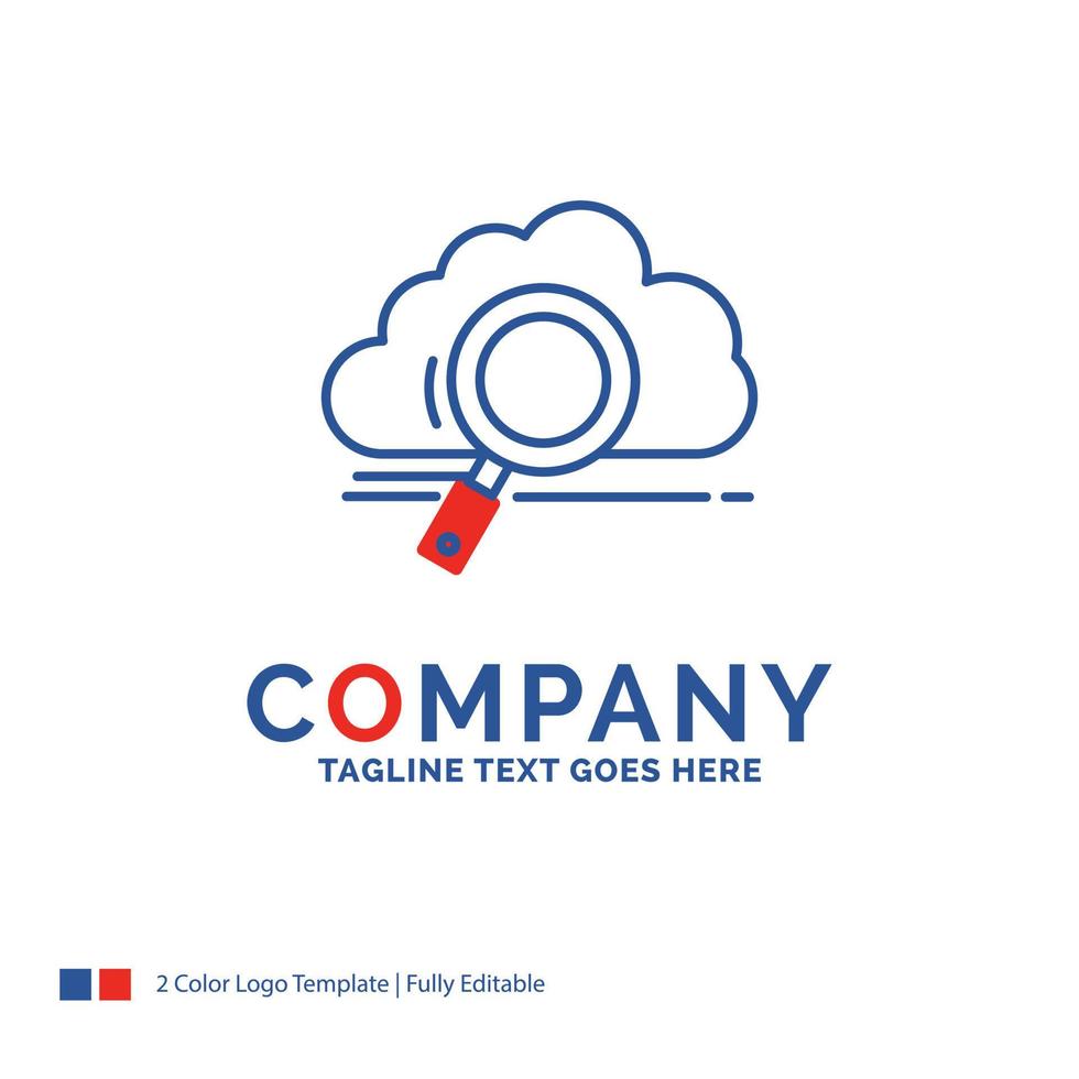 Company Name Logo Design For cloud. search. storage. technology. computing. Blue and red Brand Name Design with place for Tagline. Abstract Creative Logo template for Small and Large Business. vector