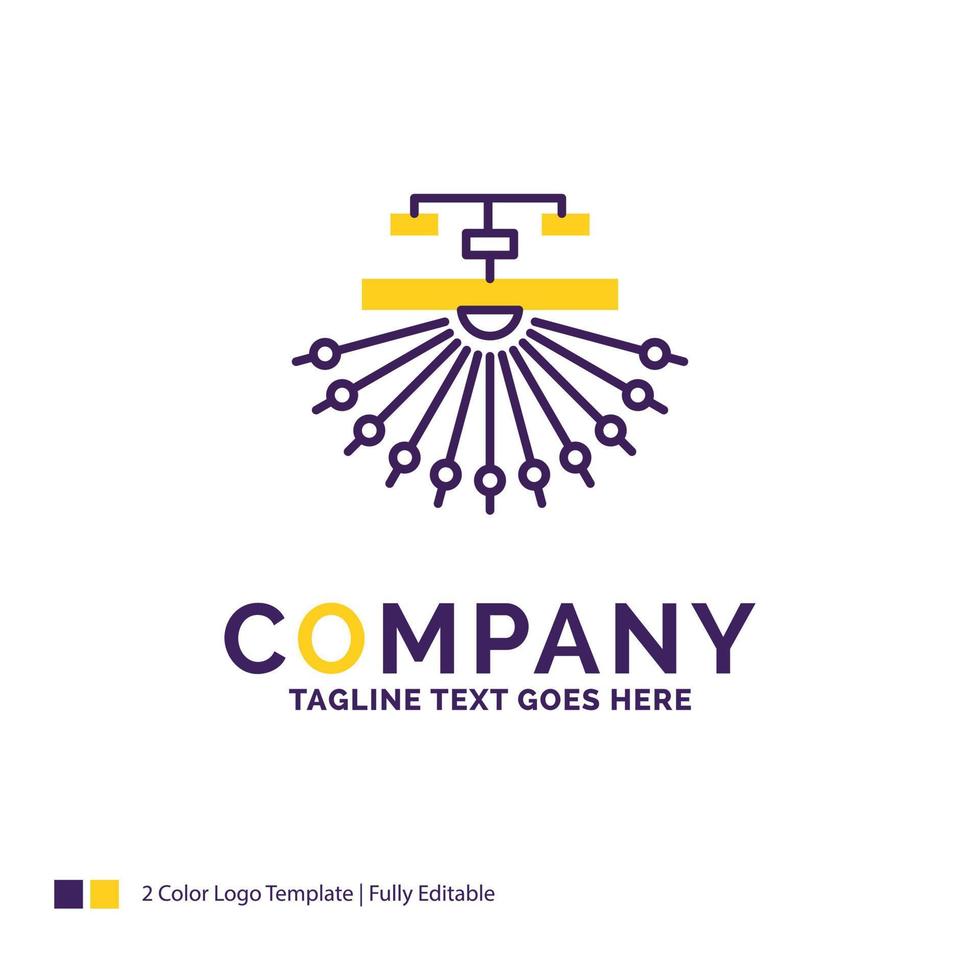 Company Name Logo Design For optimization. site. site. structure. Web. Purple and yellow Brand Name Design with place for Tagline. Creative Logo template for Small and Large Business. vector