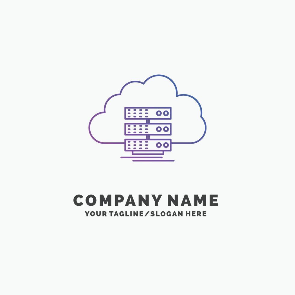 cloud. storage. computing. data. flow Purple Business Logo Template. Place for Tagline vector