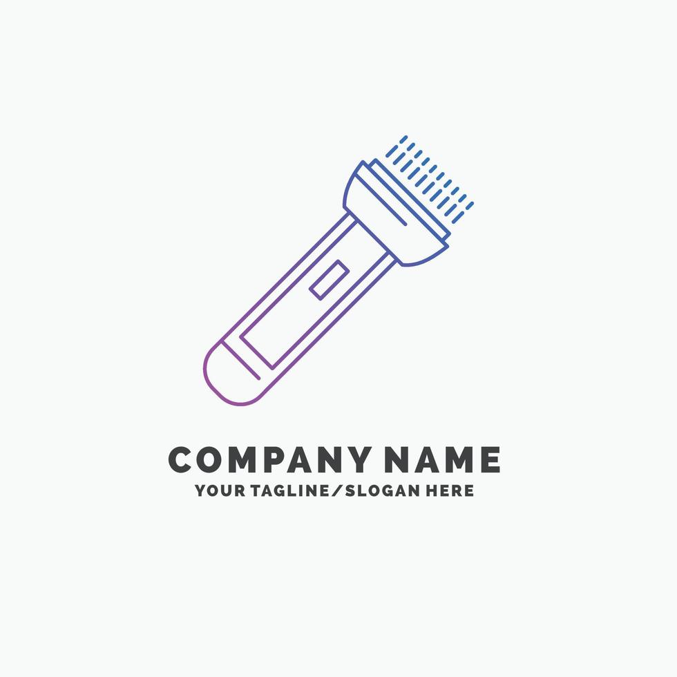 torch. light. flash. camping. hiking Purple Business Logo Template. Place for Tagline vector