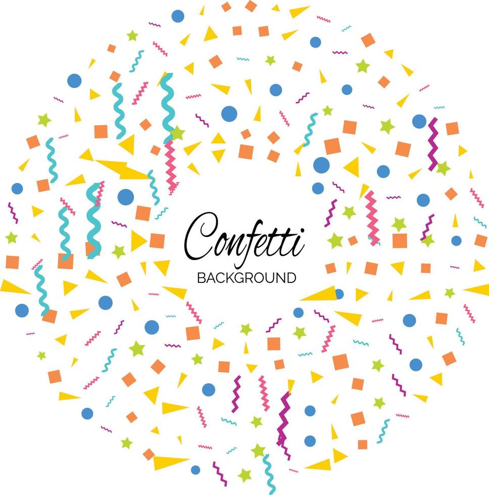 confetti concept design template holiday Happy Day. White Background Celebration Vector illustration.