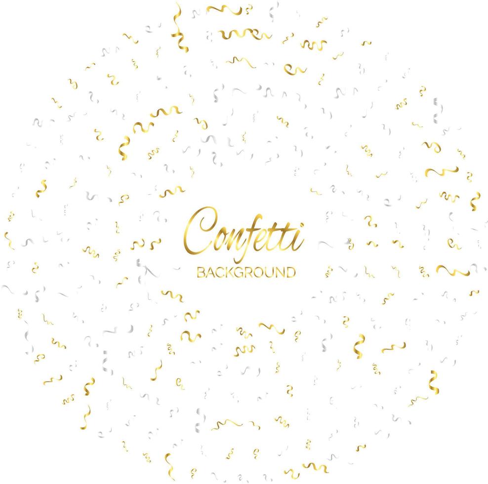 Gold Confetti Isolated On White Background. Celebrate Vector Illustration