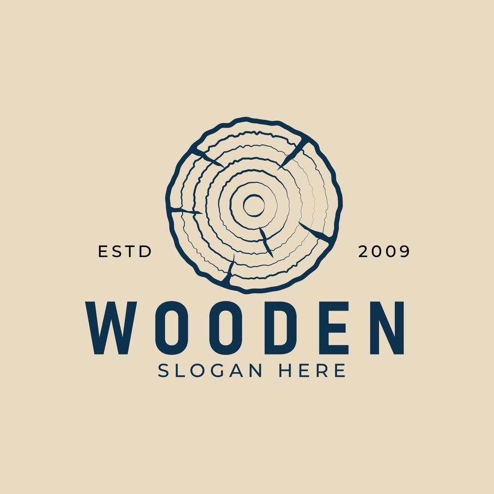 diseño minimalista del ejemplo del vector del logotipo de la madera de la carpintería