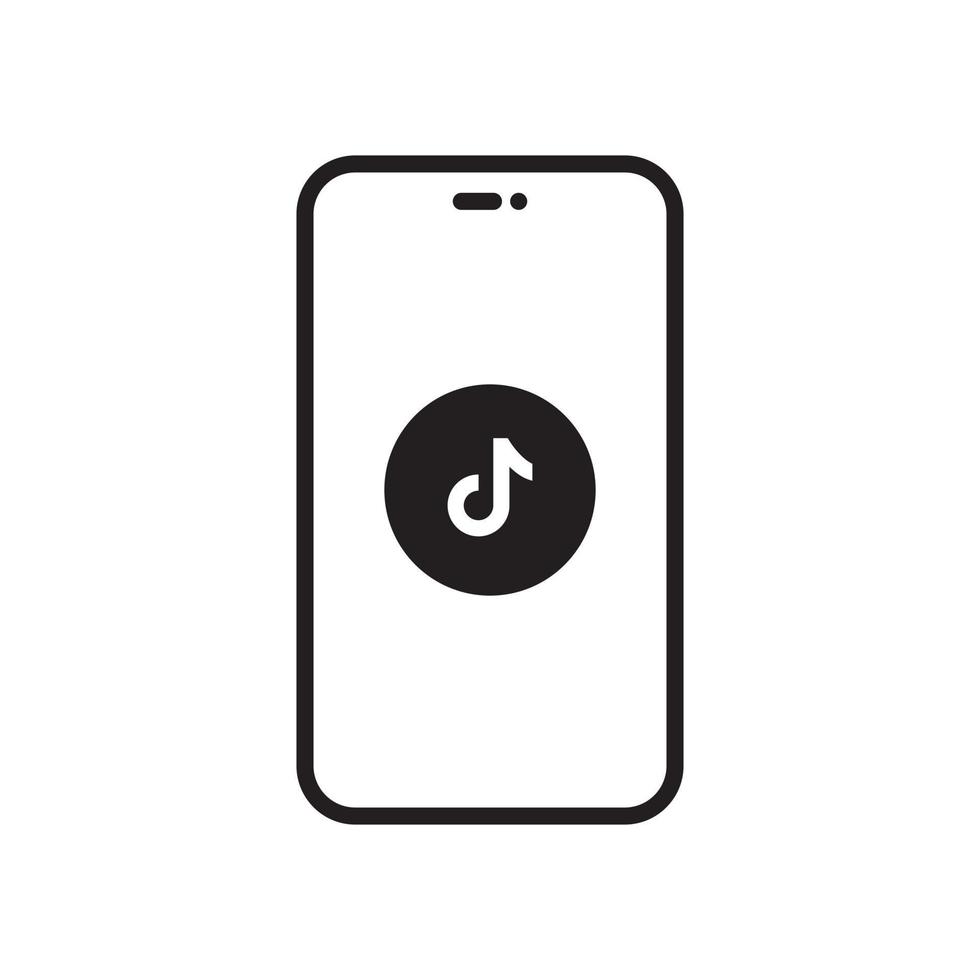 Tiktok icon isolated on Iphone screen. Social media app logo vector