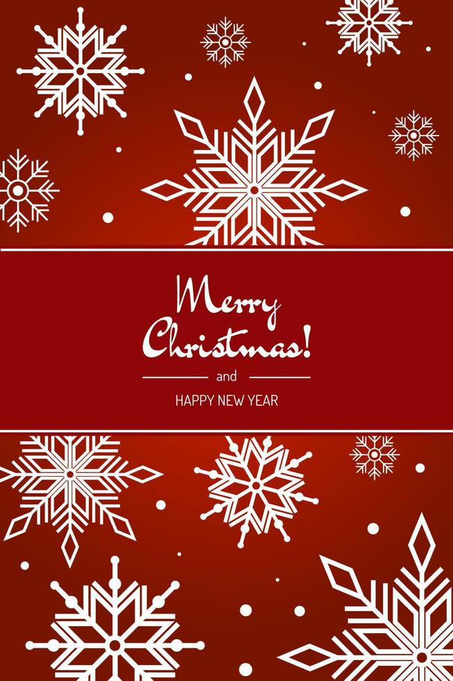 black and white greeting card merry christmas and happy new year vector