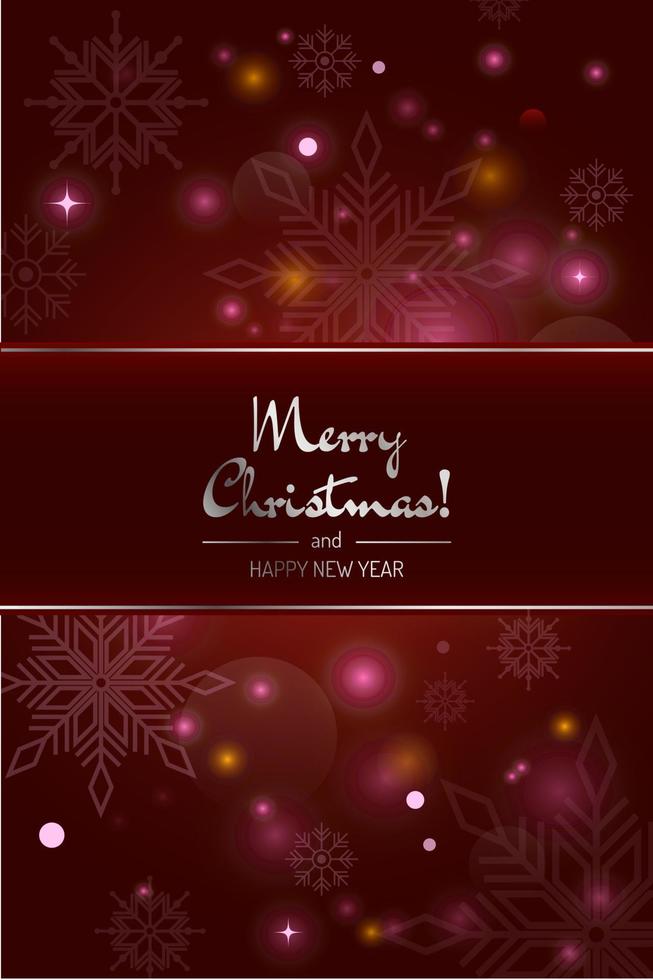 Vertical red greeting card Merry Christmas vector