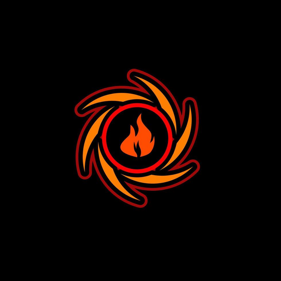 vector de ilustración del logotipo de fuego con crycle afuera