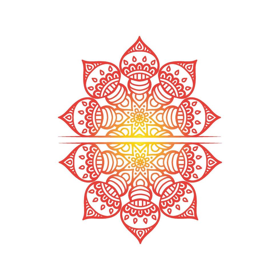 conjunto de mandala degradado redondo sobre fondo blanco aislado. vector