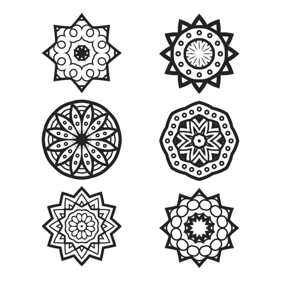 patrón circular en forma de mandala para henna, mehndi, tatuaje, decoración. adorno decorativo en estilo étnico oriental. página de libro para colorear. vector