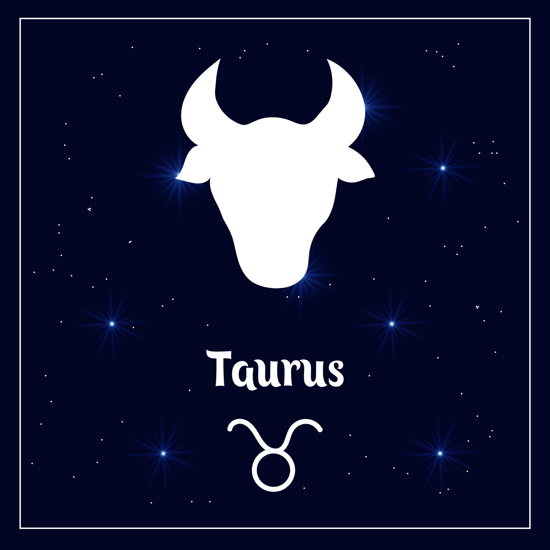 Taurus astrological sign of the zodiac horoscope on the night sky with ...