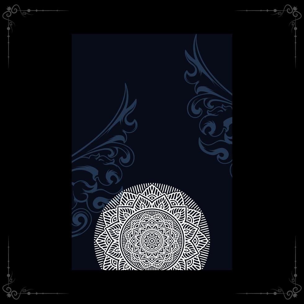 Luxury mandala ornate background for wedding invitation book cover with mandala element style vector