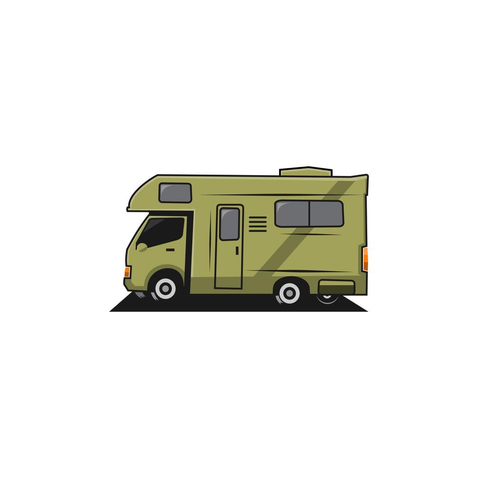 diseño de vehículos recreativos rv - ilustración vectorial, diseño de emblema de vehículos recreativos rv sobre un fondo blanco. adecuado para su necesidad de diseño, logotipo, ilustración, animación, etc. vector