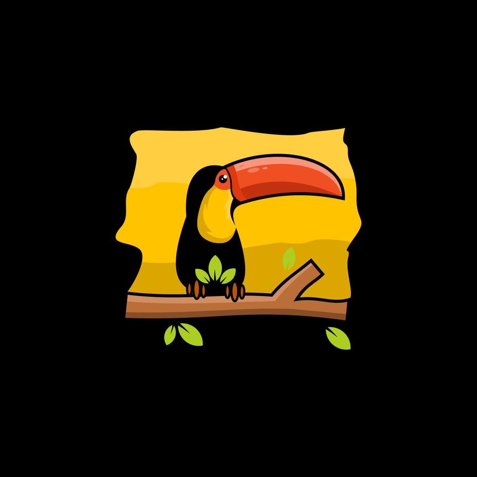 Toucan bird design - vector illustration, toucan bird emblem design on a black background. suitable for you design need, logo, illustration, animation, etc