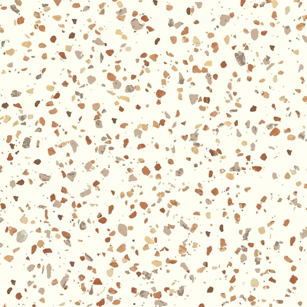 Terrazzo texture vector in beige, brown colours. Textile background. Quartz, pebble tiles. Interior design.